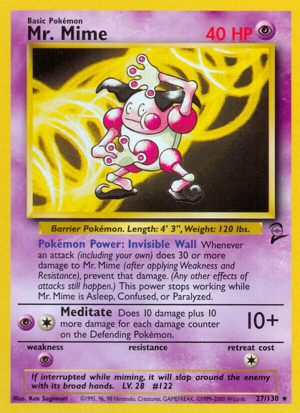 Mr. Mime 027/130 — Base Set 2 (English Pokémon TCG card)