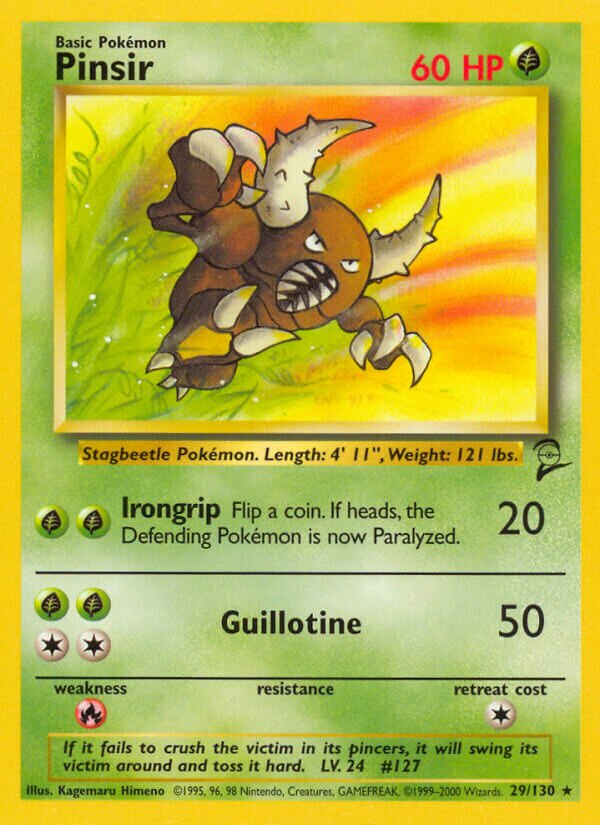 Pinsir 029/130 — Base Set 2 (English Pokémon TCG card)