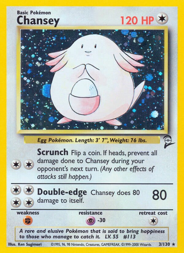 Chansey 003/130 — Base Set 2 (English Pokémon TCG card)