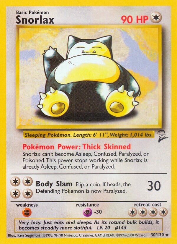 Snorlax 030/130 — Base Set 2 (English Pokémon TCG card)