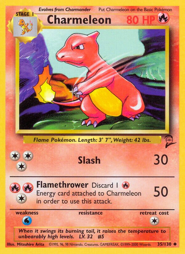 Charmeleon 035/130 — Base Set 2 (English Pokémon TCG card)