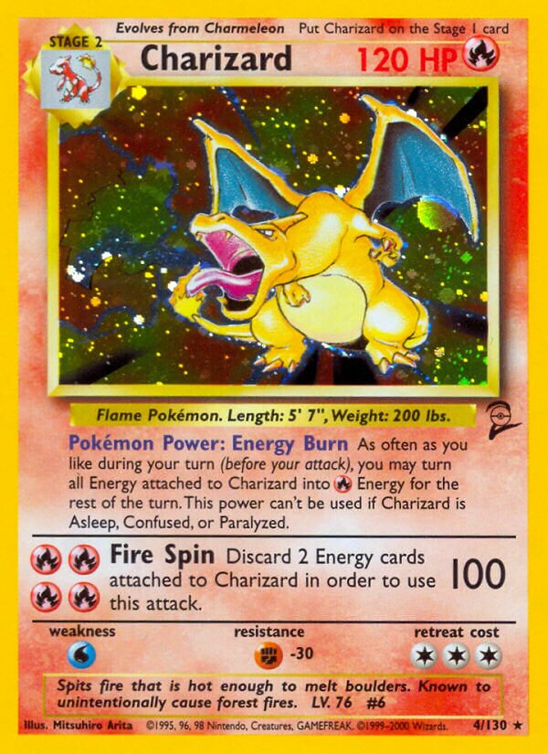 Charizard 004/130 — Base Set 2 (English Pokémon TCG card)