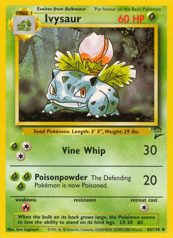 Ivysaur 044/130 — Base Set 2 (English Pokémon TCG card)