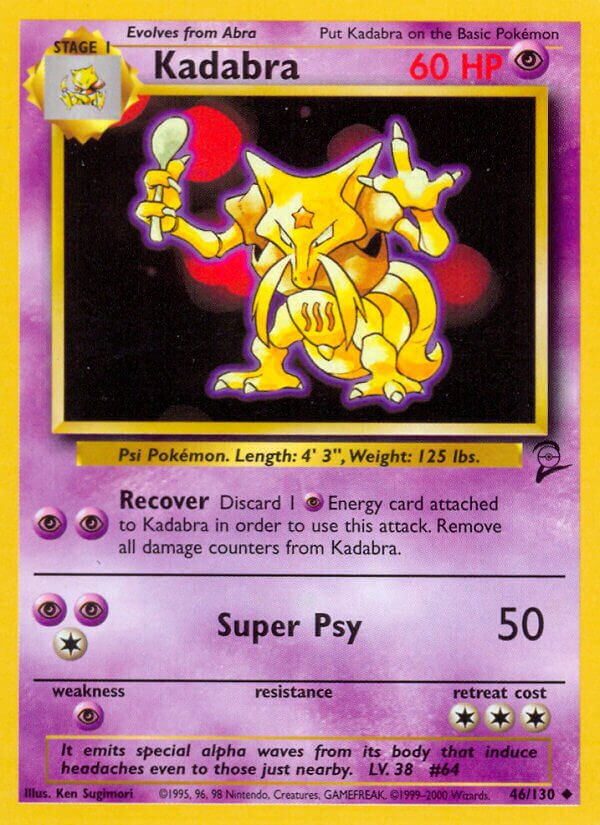Kadabra 046/130 — Base Set 2 (English Pokémon TCG card)