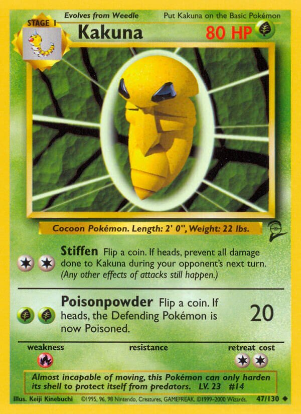 Kakuna 047/130 — Base Set 2 (English Pokémon TCG card)