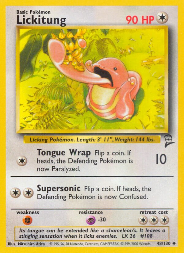 Lickitung 048/130 — Base Set 2 (English Pokémon TCG card)