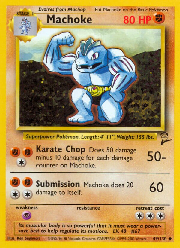 Machoke 049/130 — Base Set 2 (English Pokémon TCG card)