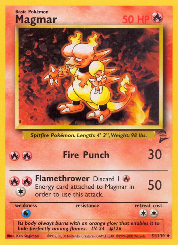 Magmar 051/130 — Base Set 2 (English Pokémon TCG card)
