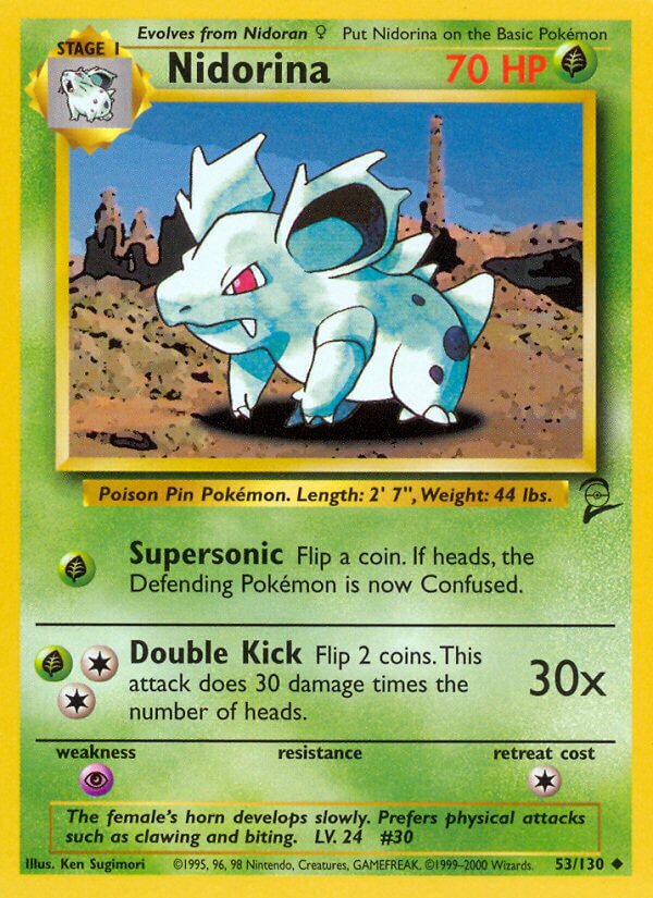 Nidorina 053/130 — Base Set 2 (English Pokémon TCG card)