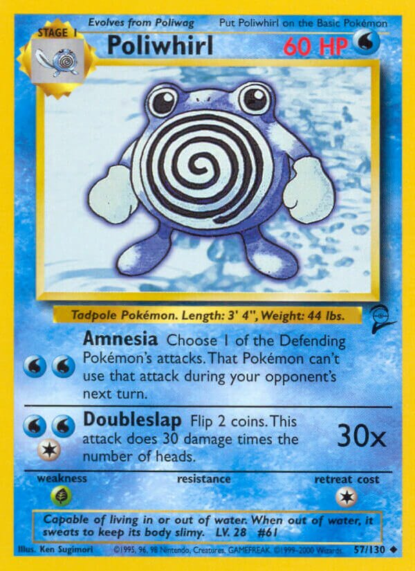Poliwhirl 057/130 — Base Set 2 (English Pokémon TCG card)