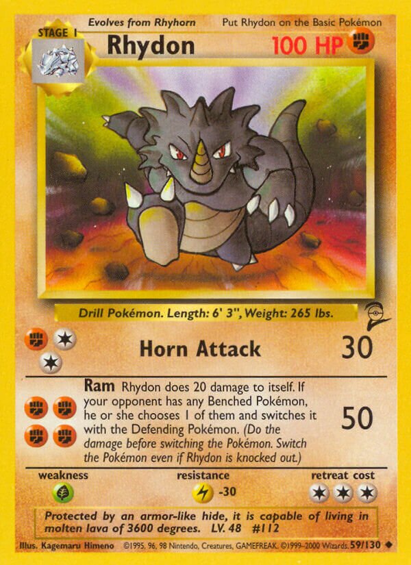 Rhydon 059/130 — Base Set 2 (English Pokémon TCG card)