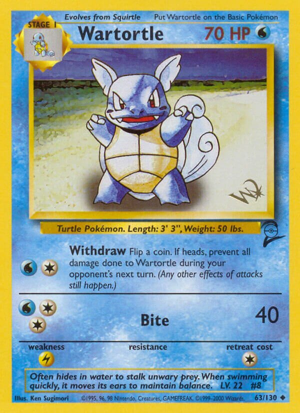 Wartortle 063/130 — Base Set 2 (English Pokémon TCG card)