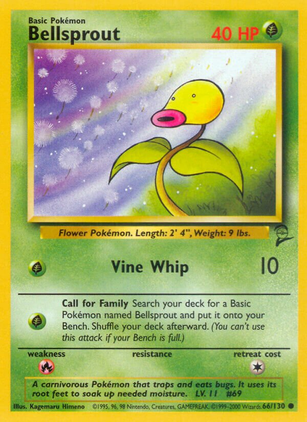 Bellsprout 066/130 — Base Set 2 (English Pokémon TCG card)