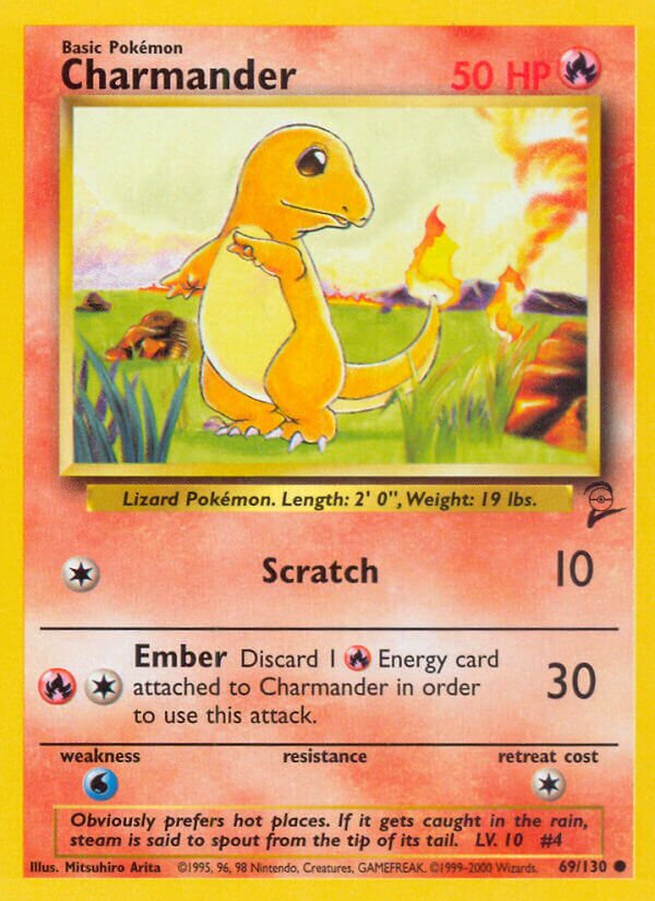 Charmander 069/130 — Base Set 2 (English Pokémon TCG card)