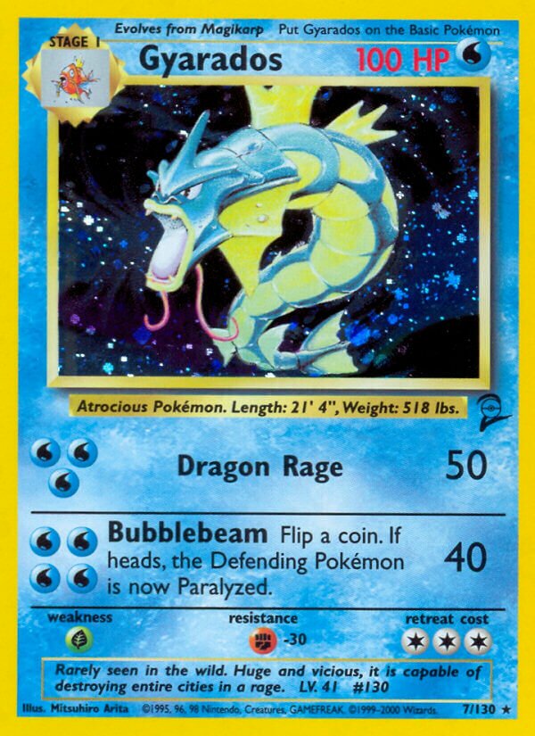 Gyarados 007/130 — Base Set 2 (English Pokémon TCG card)