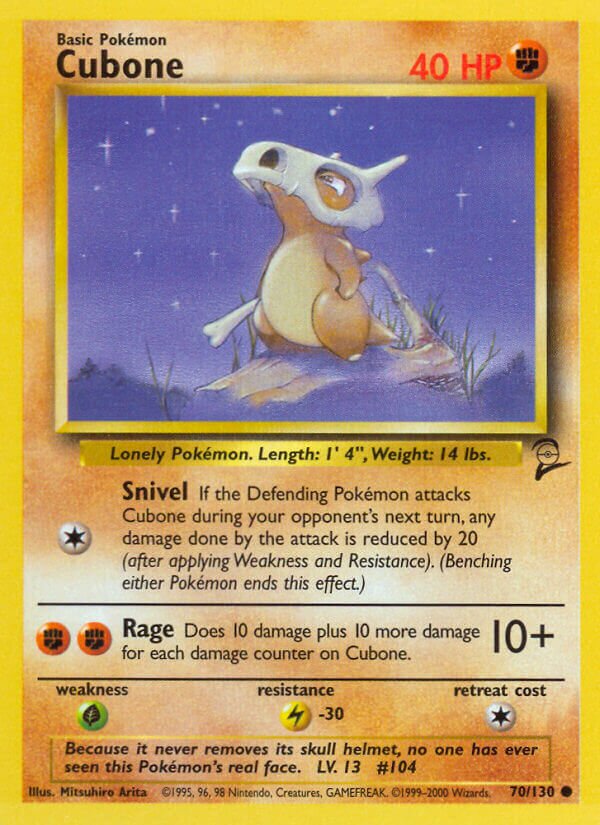 Cubone 070/130 — Base Set 2 (English Pokémon TCG card)