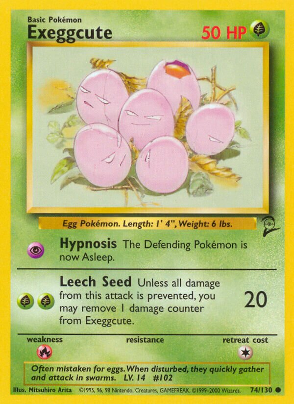 Exeggcute 074/130 — Base Set 2 (English Pokémon TCG card)