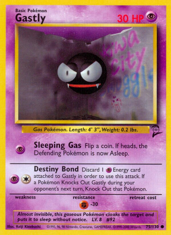 Gastly 075/130 — Base Set 2 (English Pokémon TCG card)