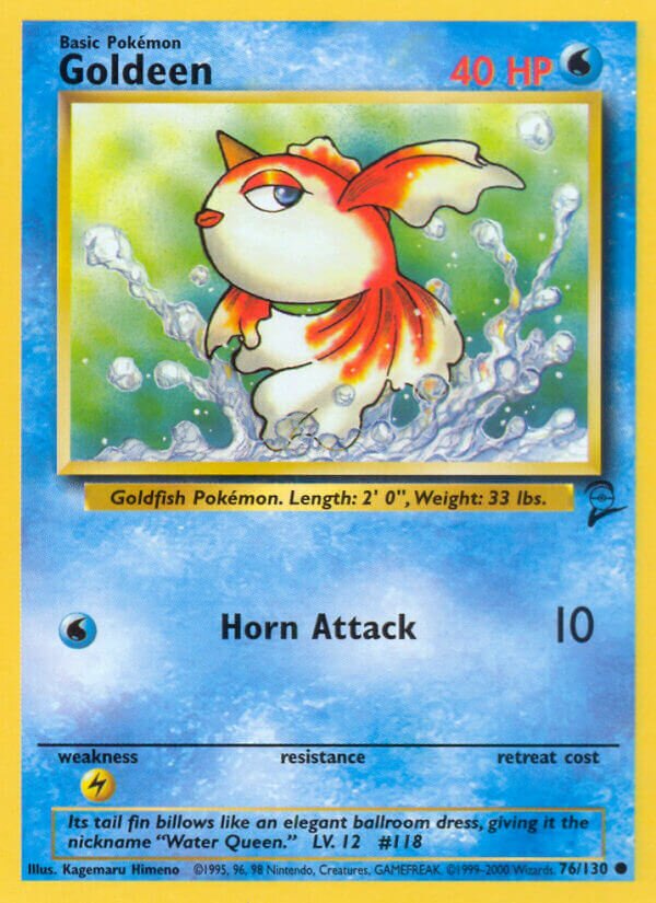 Goldeen 076/130 — Base Set 2 (English Pokémon TCG card)