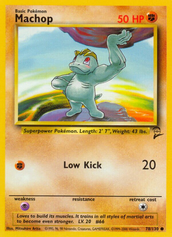 Machop 078/130 — Base Set 2 (English Pokémon TCG card)