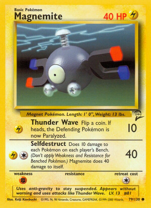 Magnemite 079/130 — Base Set 2 (English Pokémon TCG card)