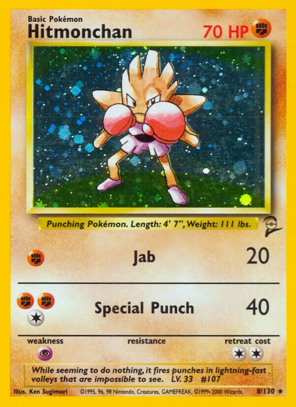 Hitmonchan 008/130 — Base Set 2 (English Pokémon TCG card)