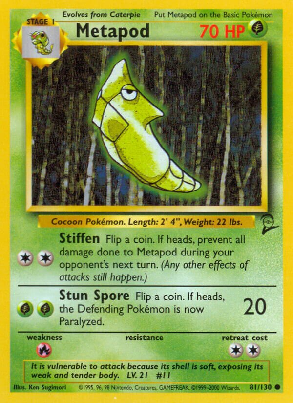 Metapod 081/130 — Base Set 2 (English Pokémon TCG card)