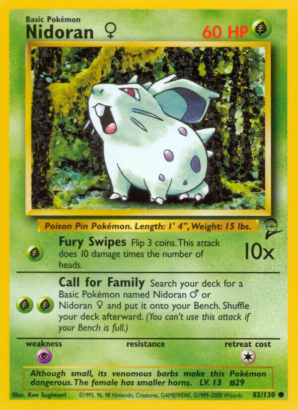 Nidoran ♀ 082/130 — Base Set 2 (English Pokémon TCG card)