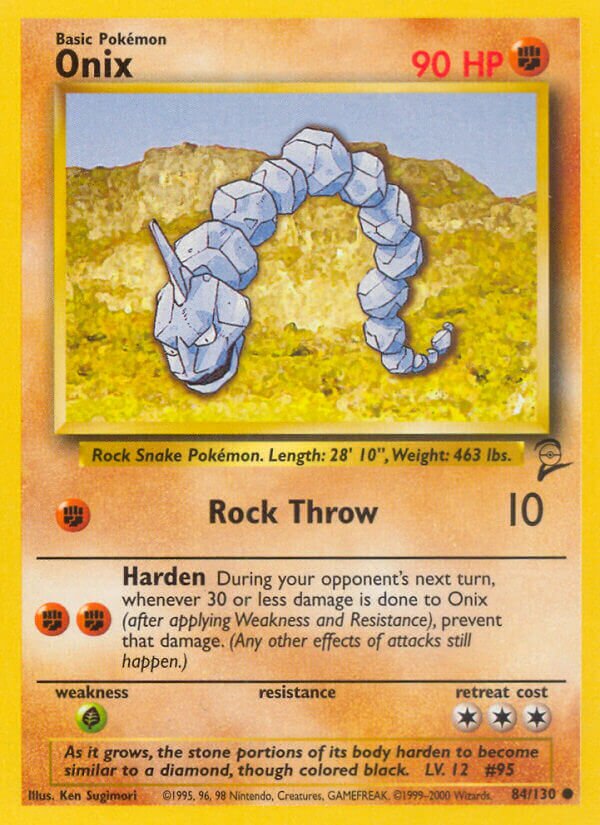 Onix 084/130 — Base Set 2 (English Pokémon TCG card)