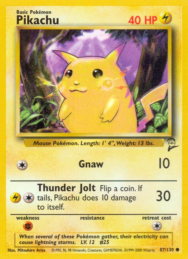 Pikachu 087/130 — Base Set 2 (English Pokémon TCG card)