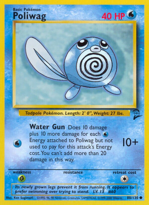 Poliwag 088/130 — Base Set 2 (English Pokémon TCG card)