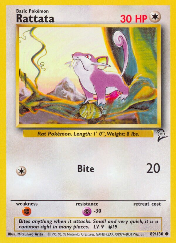 Rattata 089/130 — Base Set 2 (English Pokémon TCG card)
