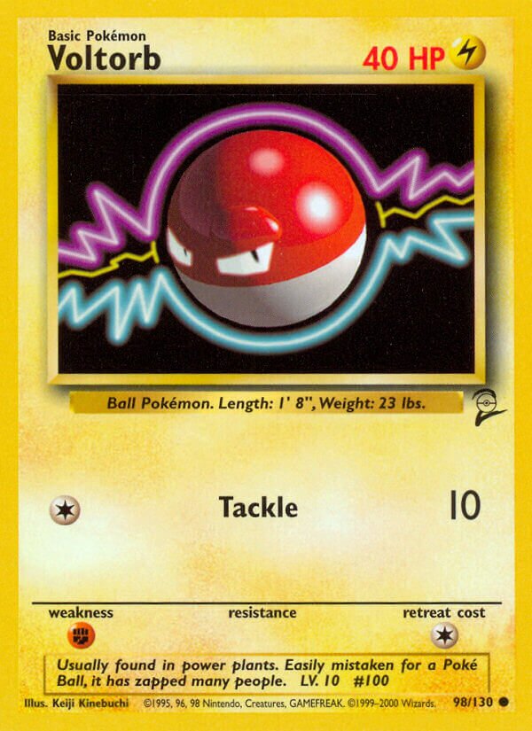 Voltorb 098/130 — Base Set 2 (English Pokémon TCG card)