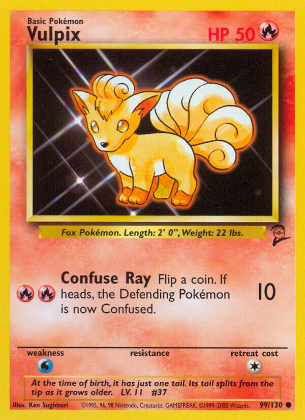 Vulpix 099/130 — Base Set 2 (English Pokémon TCG card)
