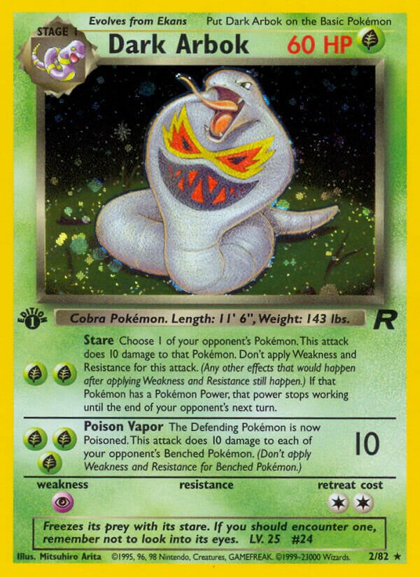 Dark Arbok 002/82 — Team Rocket (English Pokémon TCG card)