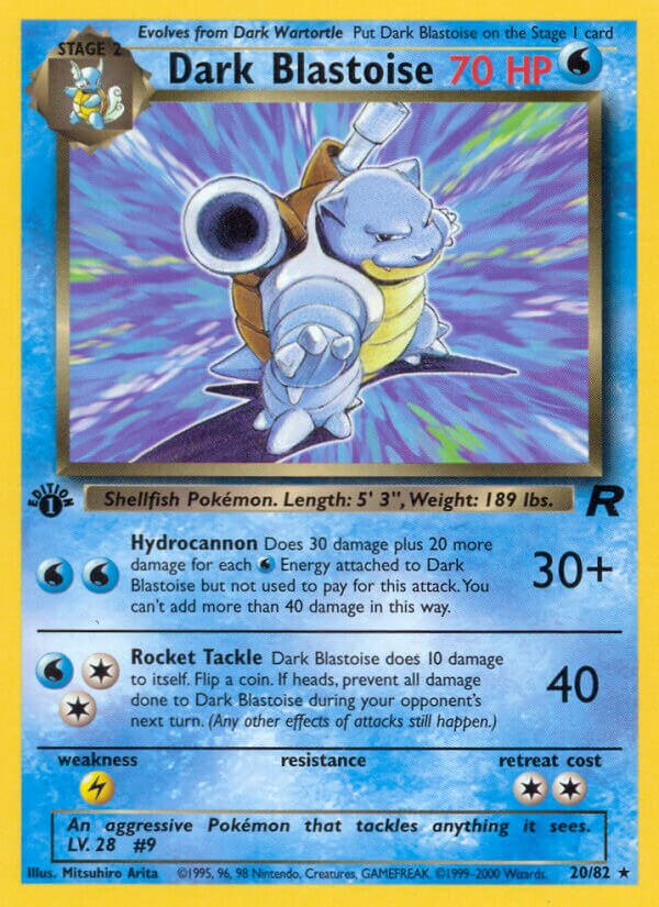 Dark Blastoise 020/82 — Team Rocket (English Pokémon TCG card)