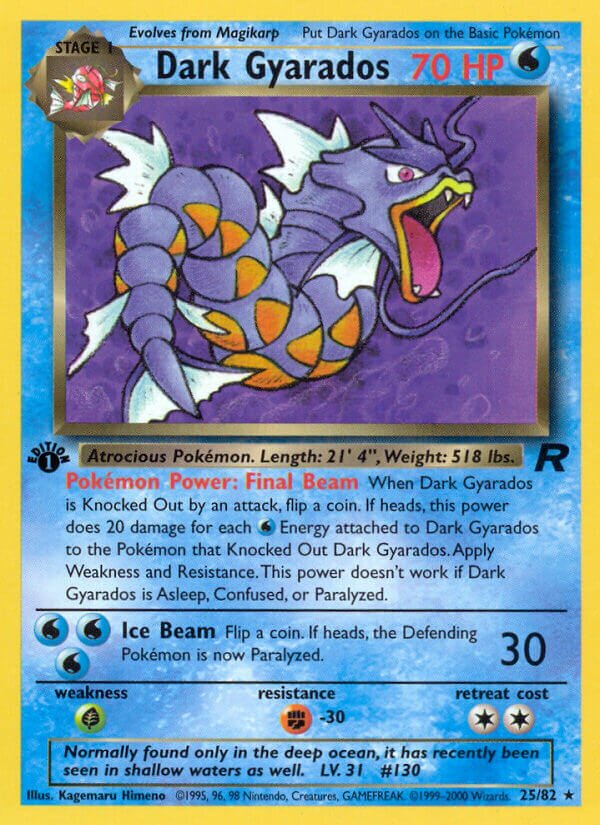 Dark Gyarados 025/82 — Team Rocket (English Pokémon TCG card)