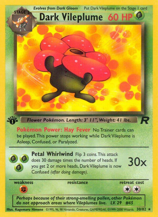 Dark Vileplume 030/82 — Team Rocket (English Pokémon TCG card)