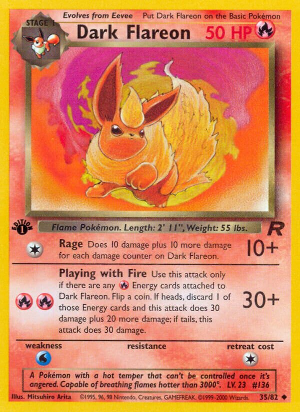 Dark Flareon 035/82 — Team Rocket (English Pokémon TCG card)