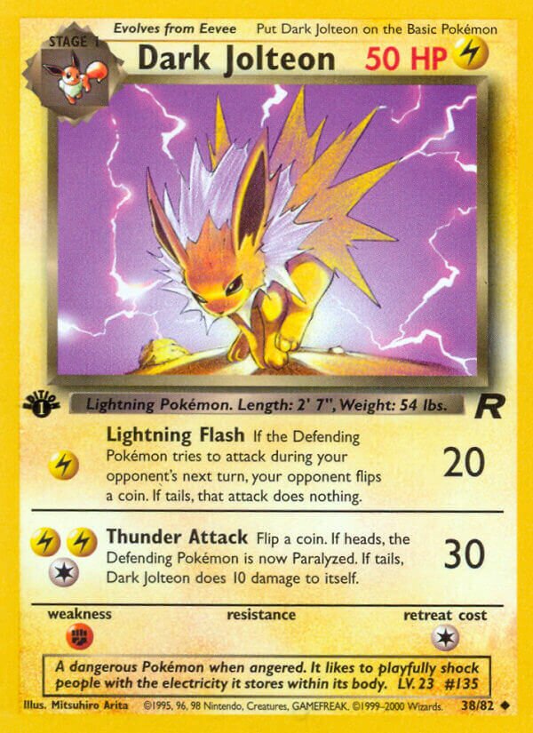 Dark Jolteon 038/82 — Team Rocket (English Pokémon TCG card)