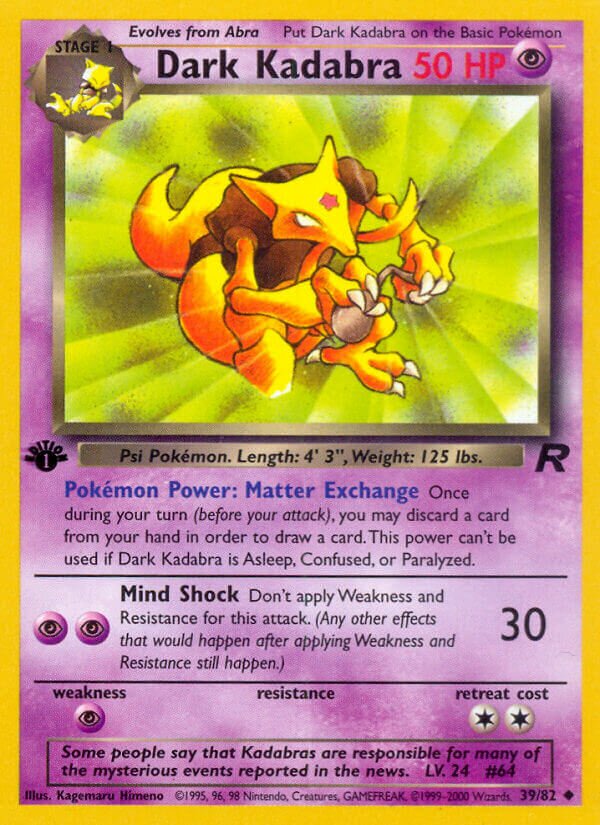 Dark Kadabra 039/82 — Team Rocket (English Pokémon TCG card)