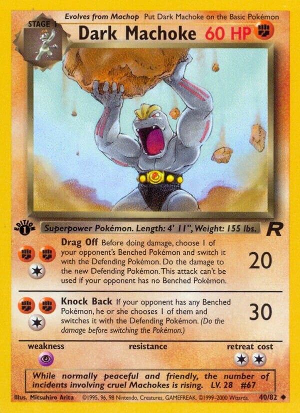 Dark Machoke 040/82 — Team Rocket (English Pokémon TCG card)