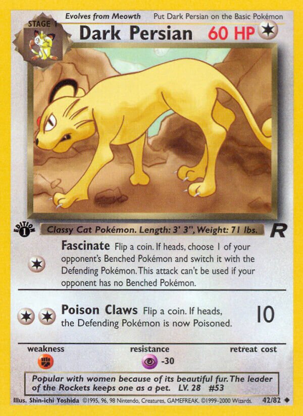 Dark Persian 042/82 — Team Rocket (English Pokémon TCG card)