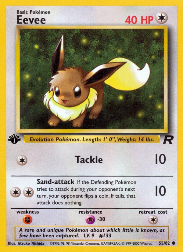 Eevee 055/82 — Team Rocket (English Pokémon TCG card)