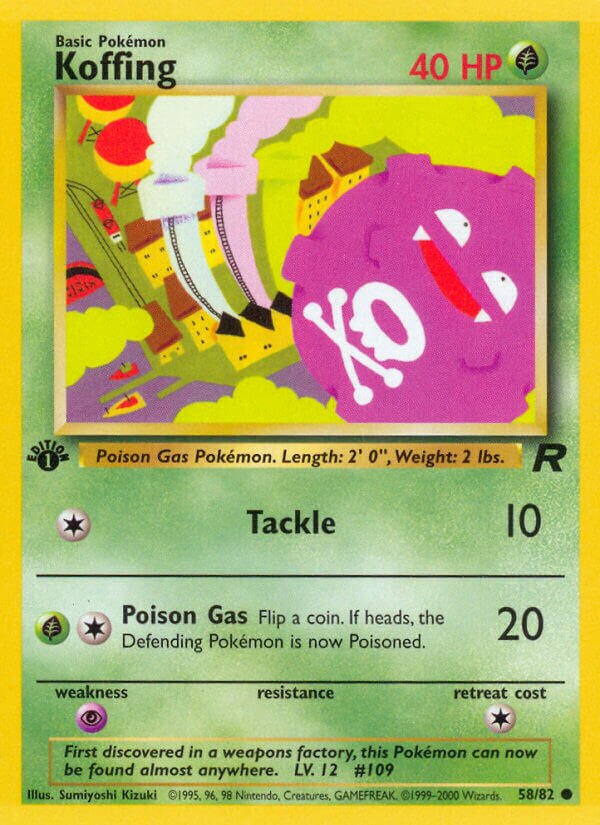 Koffing 058/82 — Team Rocket (English Pokémon TCG card)