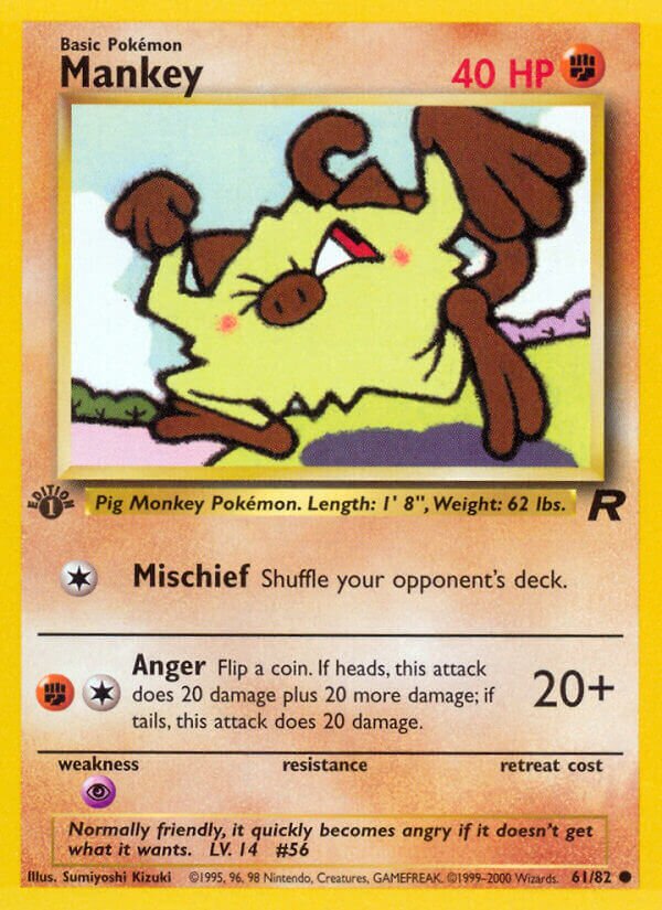 Mankey 061/82 — Team Rocket (English Pokémon TCG card)
