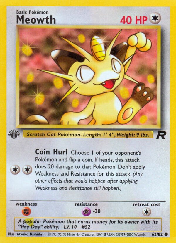 Meowth 062/82 — Team Rocket (English Pokémon TCG card)