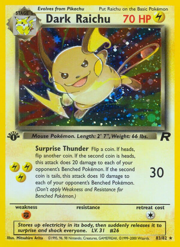 Dark Raichu 083/82 — Team Rocket (English Pokémon TCG card)