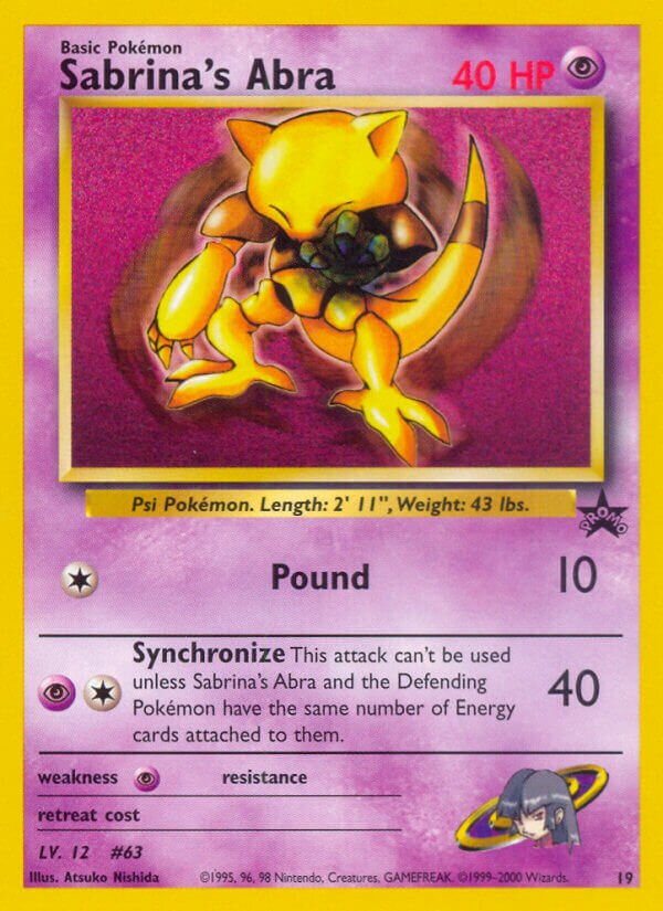 Sabrina's Abra 019/53 — Wizards of the Coast Promos (English Pokémon TCG card)