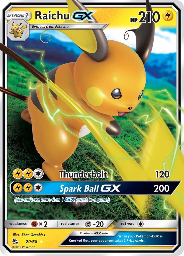 Raichu-GX 020 — Battle Academy 2020 (Pikachu) (English Pokémon TCG card)